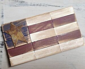 Handmade Wooden Sign...American Flag...Rustic Primitive Decor ~ Shelf Sitter
