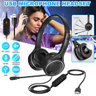 USB Wired Microphone Headphone Noise Reduction Computer for PC Chat Call Headset