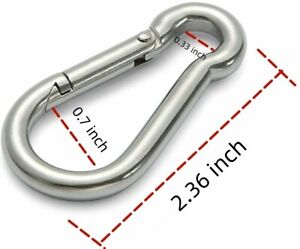 2.36 inch Spring Snap Hook Stainless Steel Carabiner Clips