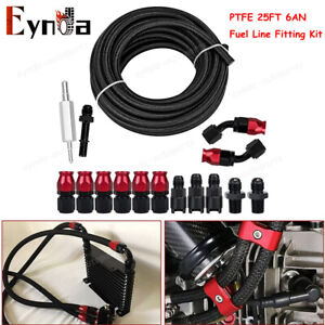 AN6 6AN PTFE LS Swap EFI Fuel Line Fitting Kit with 25FT Hose and 15 Fitting E85
