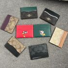 NWT COACH Slim ID Card Case In Signature Canvas or Leather - Variations Colors