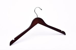 Adult Dark Walnut Quality Wooden Top Hangers (100, 50, or 25 Pack)