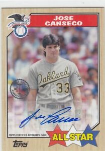 2017 Jose Canseco Topps Series 2 1987 Style 30th Anniversary AUTO - JCA A's