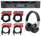 Crown Pro XTI4002 XTI 4002 3200w DSP Amplifier+Audio Technica Headphones+Cables