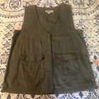 ORVIS Fishing Vest Women’s Size M 100% Cotton Green Quilted Multi Pocket Vintage