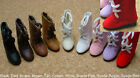 Doll Shoes, 98mm SUEDE PINK  Lace Up Boots fit 23