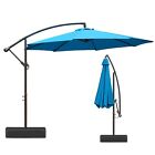 Aoodor Offset Patio Umbrella 10ft Cantilever Hanging Market Umbrella - Blue