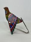 Vintage Colorful Tin Litho Hand Activated Squeaking, Wing Flapping Bird Toy