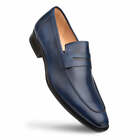 NEW Mezlan Dress Slip On Shoes Calfskin Leather Penny Loafer Handmade Navy Blue