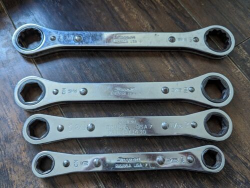 Snap-On SAE Double Box End Ratcheting Wrench Set 4, 12 & 6 Pt 15/16-1/2