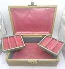 Vintage Jewelry Box Tiered Velvet Lined Pink Jewelry Box **See Description 👀
