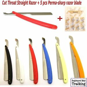 Turkish Cut Throat Razor - Straight Modern Shaving Shavette+5 perma sharp blades