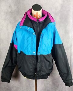 VTG 80s St. Johns Bay Men L Colorblock Puffer Full Zip Insulated Ski Jacket EUC!