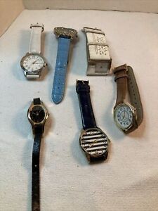 Lot Of 6 Untested Non Working Ladies Mixed Wrist Watches