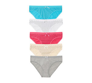 5 Pack Womens Cotton Comfy Bikini Underwear Basic Polka Panties Lot Multicolor