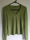 Women's Ann Taylor 100%  Cashmere Vneck Green Sweater Sz XS