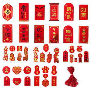 2024 Chinese New Year Pendant Spring Festival Ornaments Gift Card Red Hang Tag