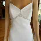 NWT Maggie Sottero White Chiffon Empire Waist Bridal Gown Wedding Dress Size 10