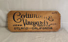 Vintage Wood Grape Crate End Advertising COLUMBINE VINEYARDS - DELANO, CA.