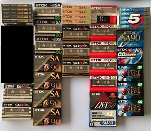 TDK 39 Tapes Lot SA-X 90 IEC Type II, SA90, SA-X60 Blank New Sealed Cassette VTG