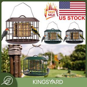 Kingsyard Double Suet Cage Bird Feeder Squirrel Proof Hanging Seed Cake Feeder
