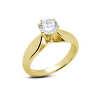0.54ct F SI1 Round Natural Certified Diamond 14K Gold Solitaire Engagement Ring