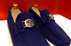 $849.00 !! VERSACE MEN'S ICONIC BLUE SUEDE LOAFERS SHOES MARKED SIZE 40