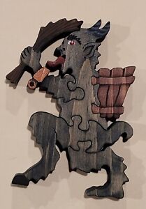 Krampus 3D Wood Puzzle Figure Handmade Bethany Lowe Halloween Christmas Devil