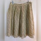 Liz Claiborne Skirt Women’s 6 Silk Light Green Pattern Pleated Full Lined