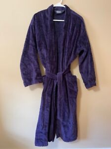 Polo Ralph Lauren Bathrobe Mens One Size Fits All Blue Belted Logo 100% Cotton