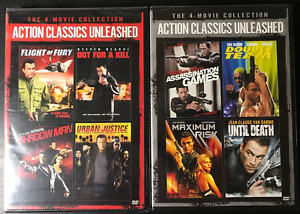 ACTION Classics Unleashed DVD-Seagal, Van Damme 4-Movie Collection Lot of 2 -NEW