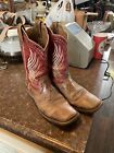 Ariat Western Cowboy Boot Pull On Square Toe Mens Sz 10.5 Embroidered