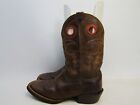 Justin Mens Size 11.5 D Brown Leather Buckaroo Stockman Cowboy Western Boots