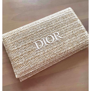 【SAMEDAY SHIP】　w/box Christian Dior Novelty Clutch Pouch Summer Rattan JAPAN bag
