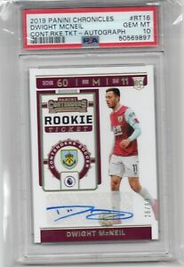 2019-20 Panini Chronicles Contenders Rookie Ticket Dwight McNeil Auto PSA 10