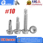#10 Hex Washer Head Self Drilling Tapping TEK Screws 410 Stainless Steel