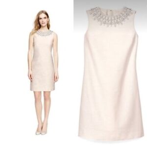 Tory Burch | Women's Off White Embellished Kaylin Cotton Dress Size 14