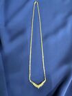 14K Gold, 9 Stone Marquise Diamond Necklace 4.8 Gm Total Weight 17