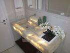 White Quartz Bathroom Sink Countertop For Hotel & Bathroom Decor Interior