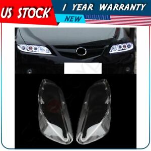 Pair Headlight Lens Cover LampShade For 03-2008 Mazda 6 Front Left & Right (For: 2006 Mazda 6)