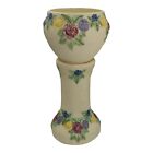 Roseville Rozane 1917 Vintage Art Pottery Ivory Jardiniere And Pedestal 588-10