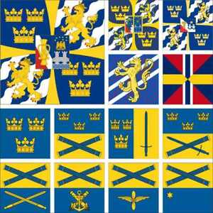 Sweden Flag Royal King Swedish Air Force Commander Navy Army Regent Supreme CJO