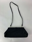 VINTAGE Preston & York black leather hinged purse shoulder bag