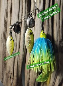 1/2 oz Double Deuce Spinnerbaits( Chartreuse Blue)