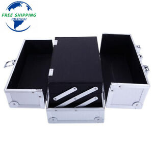 New ListingHot Sale Aluminum Lockable Handle Cosmetic Makeup Case Jewelry Box with Mirror