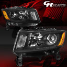 PAIR BLACK AMBER SIDE PROJECTOR HEADLIGHTS FOR 2014-2016 JEEP GRAND CHEROKEE (For: 2015 Jeep Grand Cherokee)