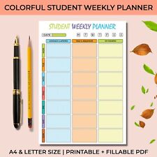 2024 College student weekly planner Printable Digital Download A4 & Letter