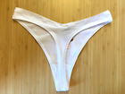 NWT Victoria's Secret PINK - S Cotton Thong Panty - Smooth Optic White - Small