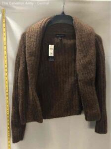 Banana Republic Womens Brown Ribbed Collared Long Sleeve Cardigan Sweater Size S