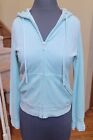 JUICY COUTURE MINT GREEN French Terrycloth Zip Hoodie Lace Trim Pockets XL